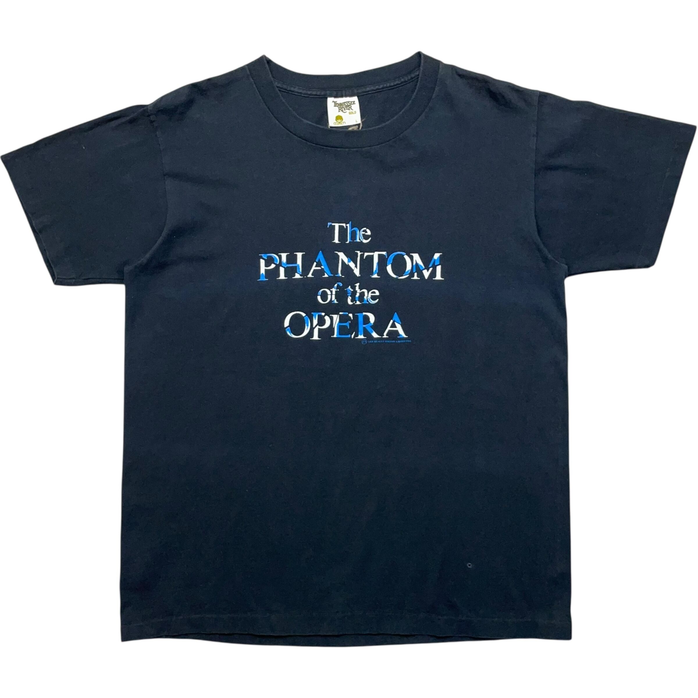 《L》TENNESSEE RIVER GOLD Tシャツ オペラ座の怪人 両面プリント レタープリント ブラック シングルステッチ USA製 90年代 vintage no.8509