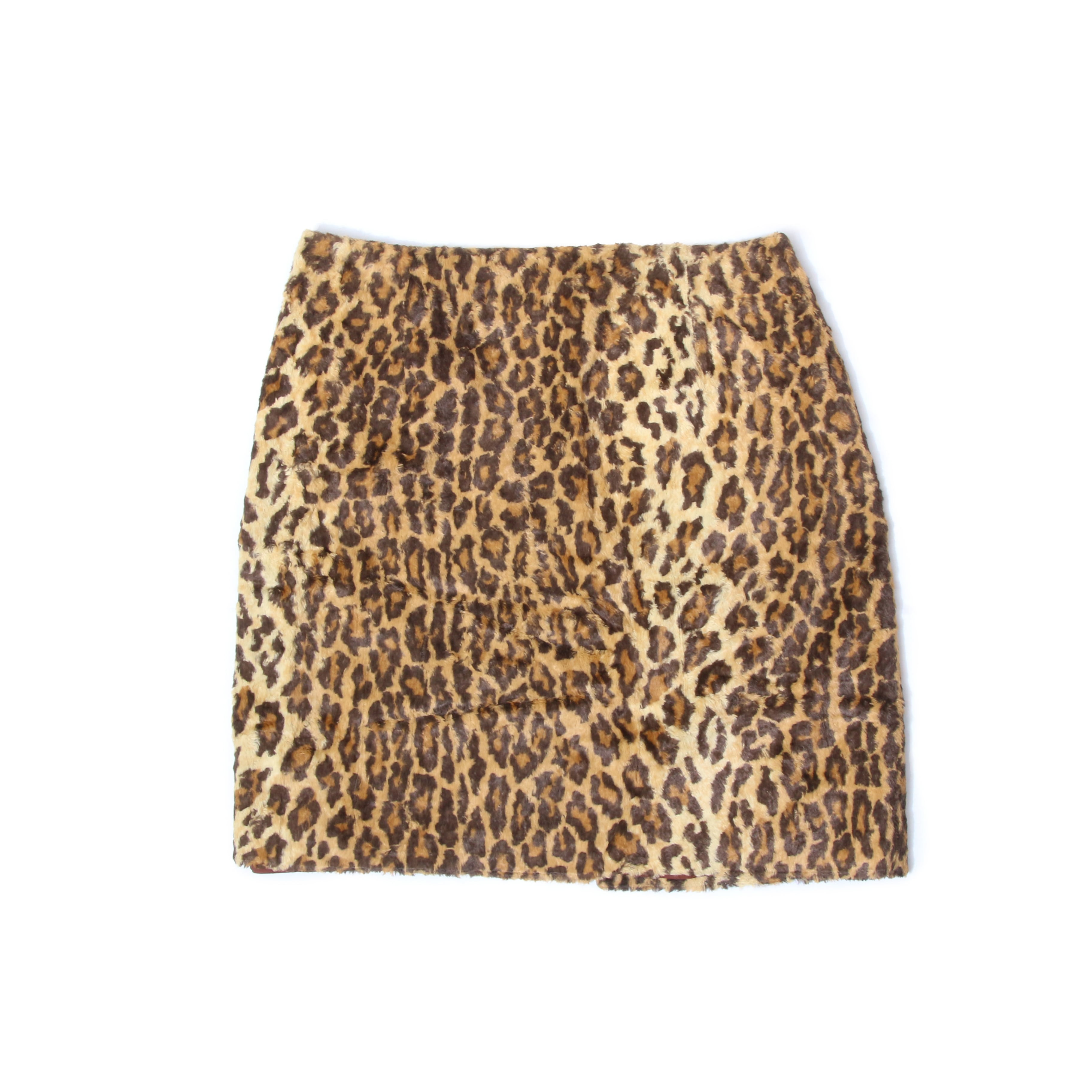 CACHE 90sVintage FakeFurLeopardSkirt