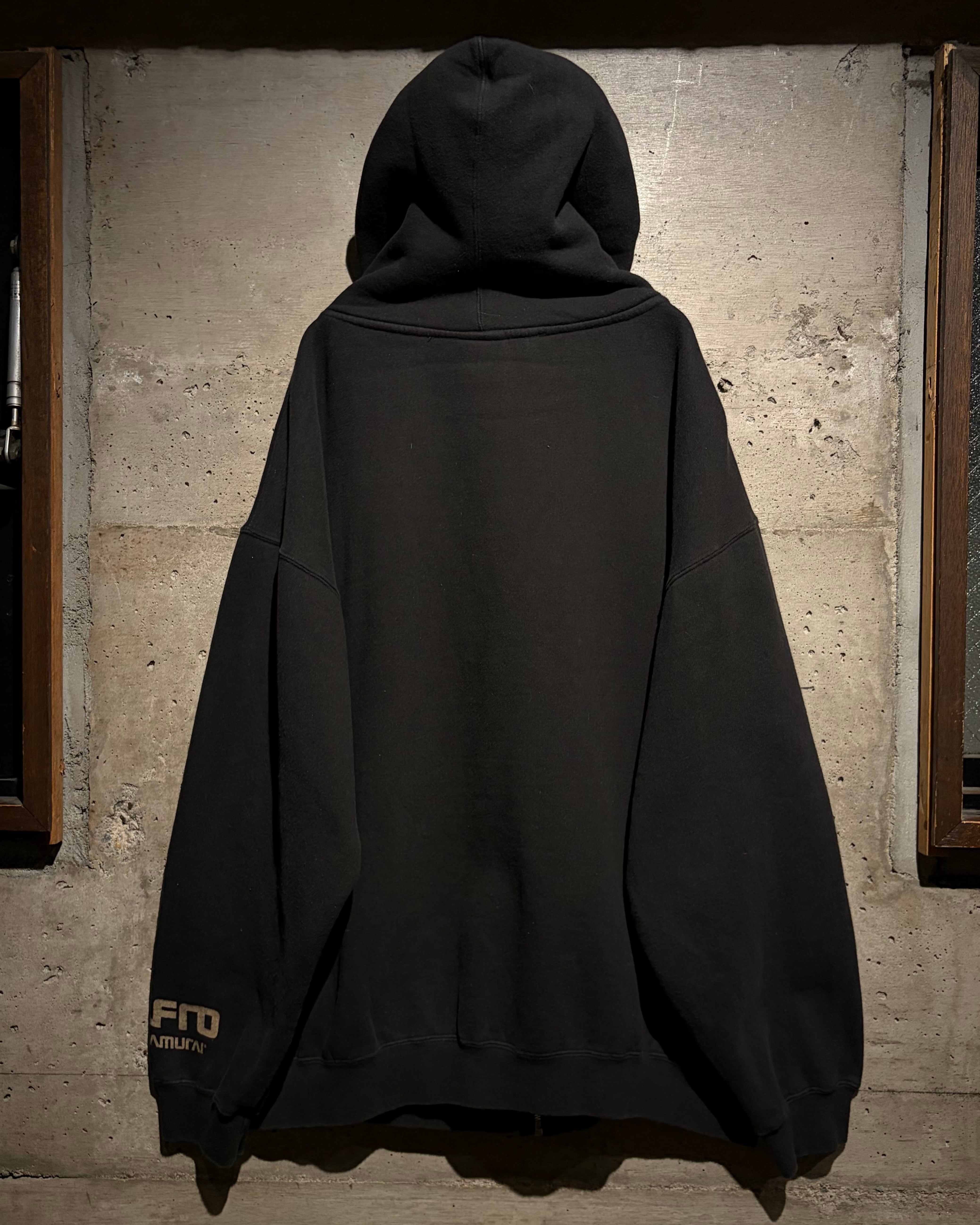 Caka】00's “AFRO SAMURAI” Graphic Print Loose Zip Up Hoodie | Caka