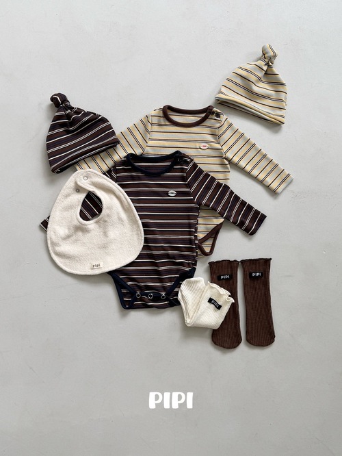 pipi［取寄］stripe suit set (bonnet set) 26autumn