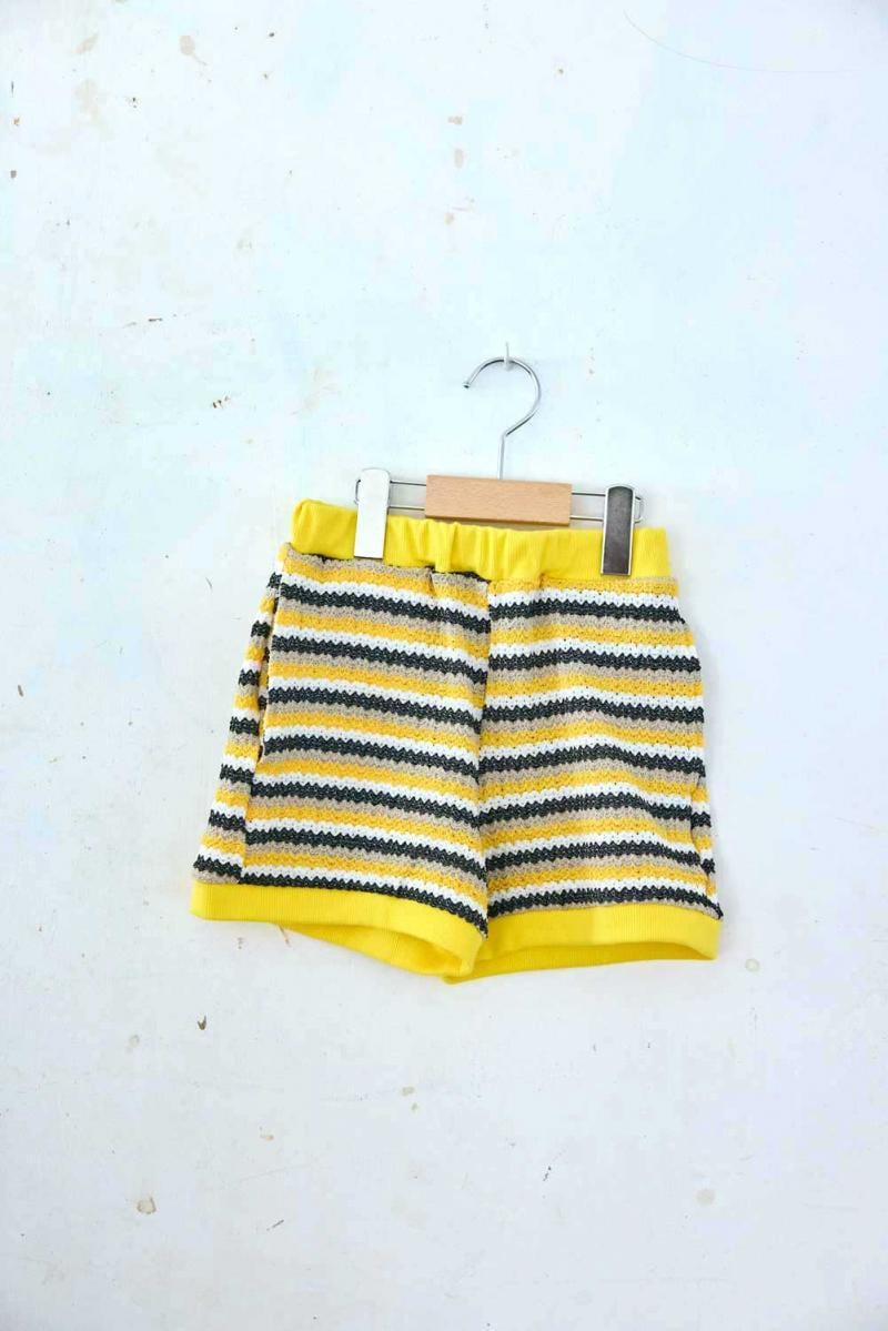 【26SS】KOQUELIKO(コキュリコ)Soreil pants yellow border(S/M/L)ショートパンツ イエロー ボーダー