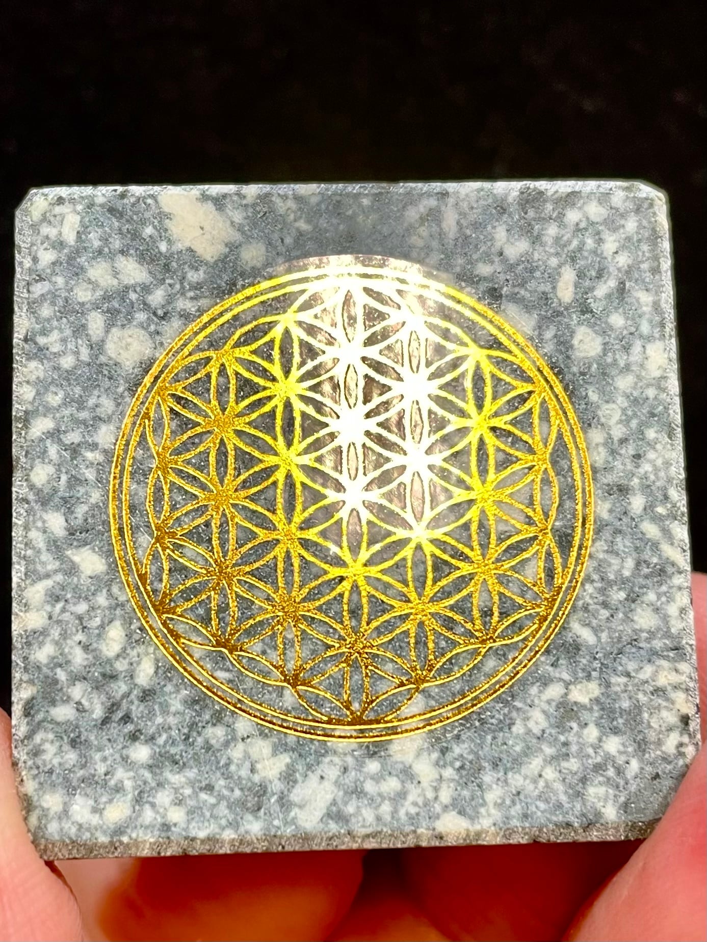 1) 霊石「遠野の石」ヒーリング・エナジープレート小型(フラワーオブ