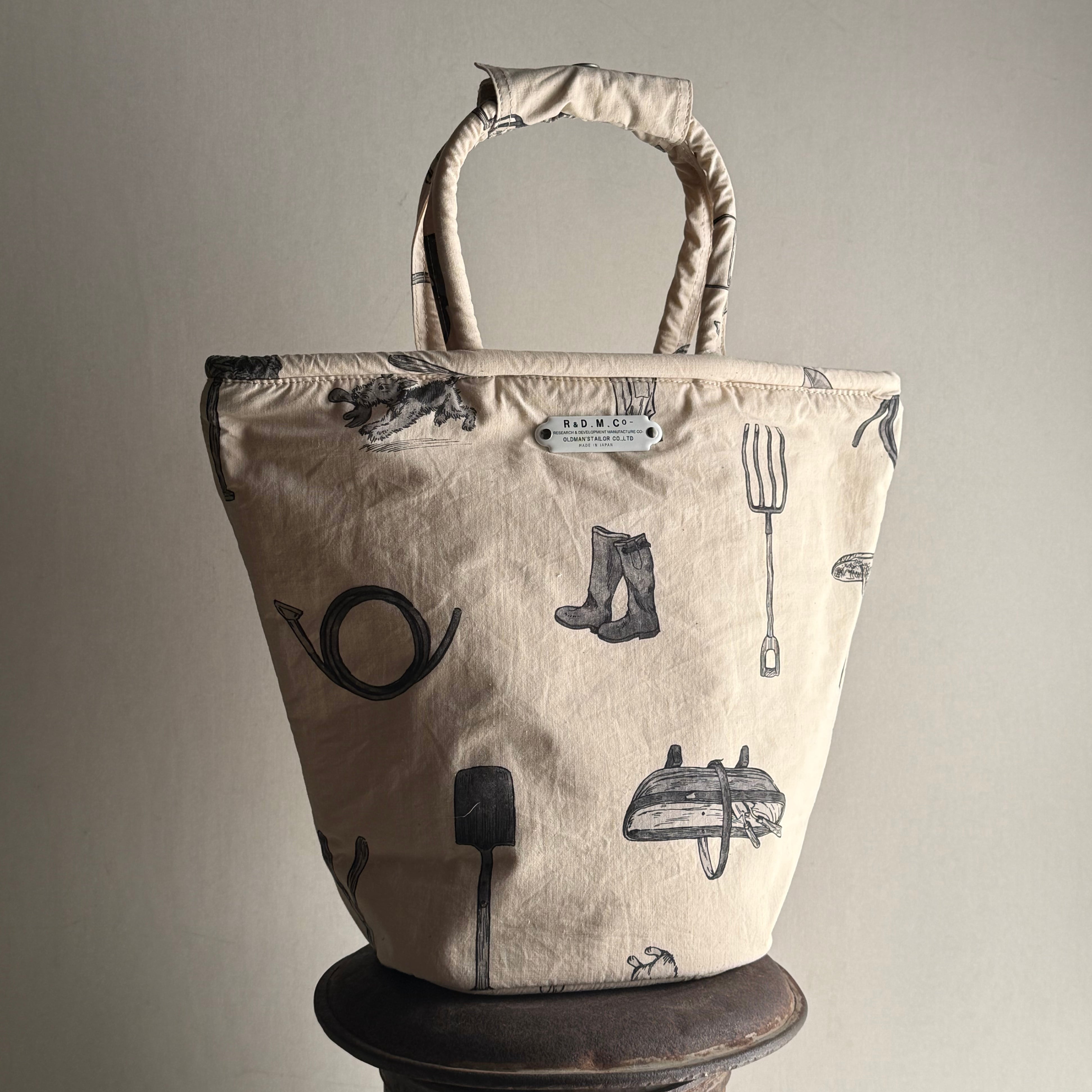 R&D.M.Co-/OLDMAN'S TAILOR/オールドマンズテーラー GREAT GREEN THUMB MARCHE BAG(TALL)/G.G.Tマルシェバッグ(トール) #7643 Natural×Black