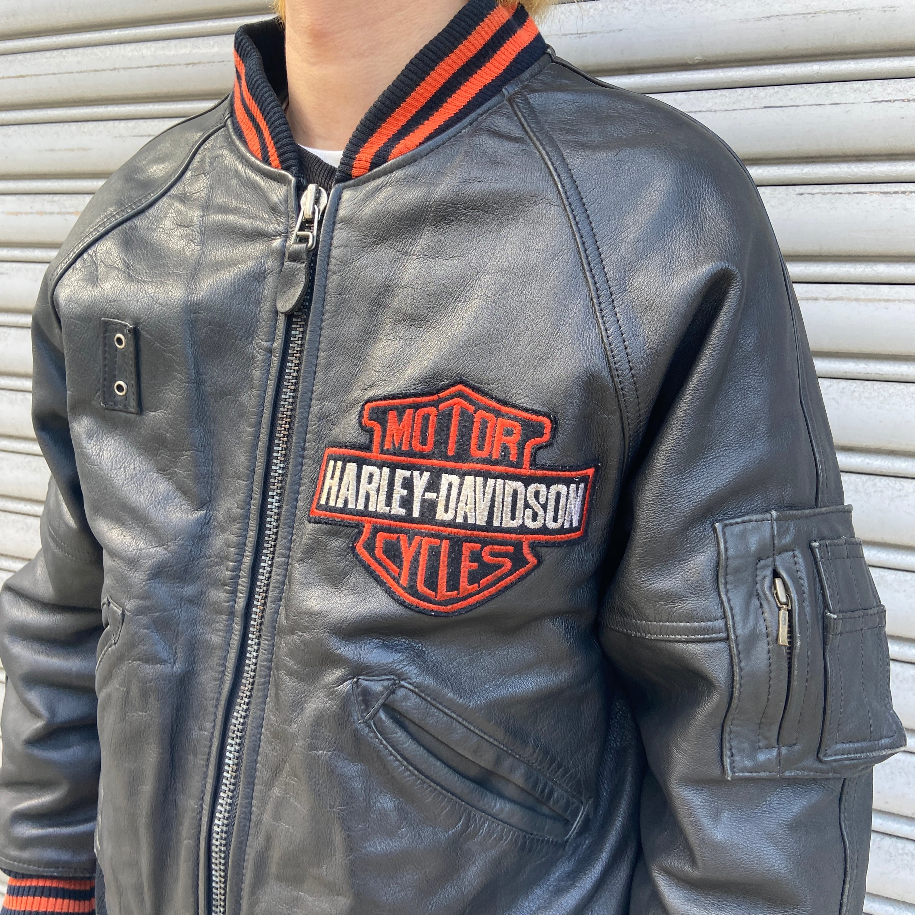 送料無料』Harley-Davidson 80s USA製 本革 レザージャケット 38R