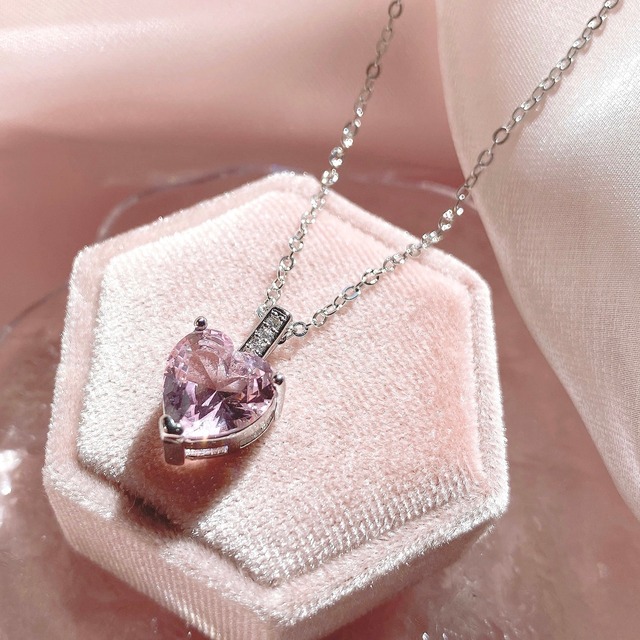 heart crystal necklace