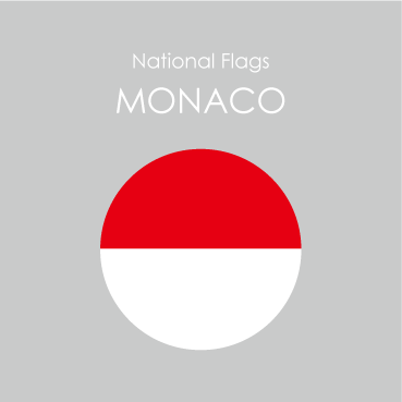 円形国旗ステッカー「モナコ」