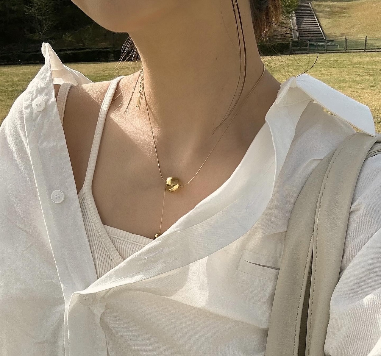 ［ stainless necklace ］two balls