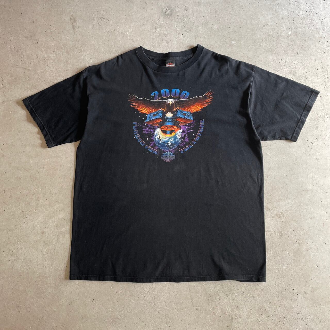 ハーレーダビッドソン　ロンT ビッグプリント ビッグサイズ 00年代 Harley-Davidson ハーレーダビッドソン ロゴ