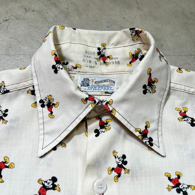 70's KENNINGTON × DISNEY ミッキーマウス 総柄プリントシャツ