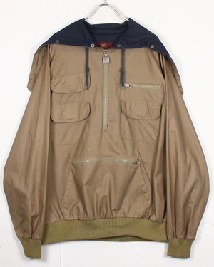 【Caka act2】"80's" "Jantzen Sport" Sailor Collar Gimmick Loose Anorak Parka