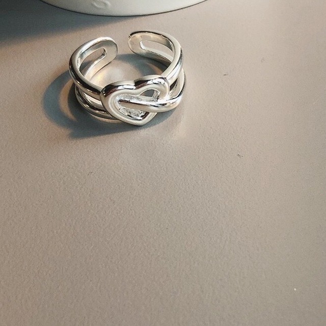 silver925 bandage heart ring
