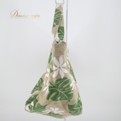 フラダンス 小物 バッグ セキノレーシングスポーツ Hula Hawaii ベージュ系 ティアレ柄 モンステラ柄 トートバッグ 大きめ 大容量 茶 白 緑 ハワイアン アロハ ハワイアンプリント フラ ダンス レッスン おしゃれ 便利 可愛い