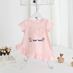 アシンメトリーのプリントデザイントップス（ピンク）