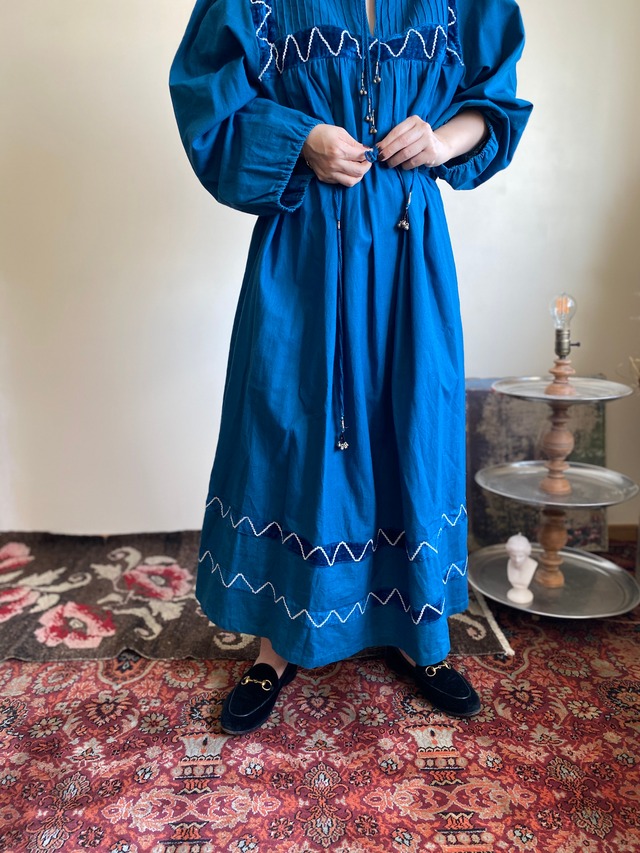 70s Cotton Caftan Dress