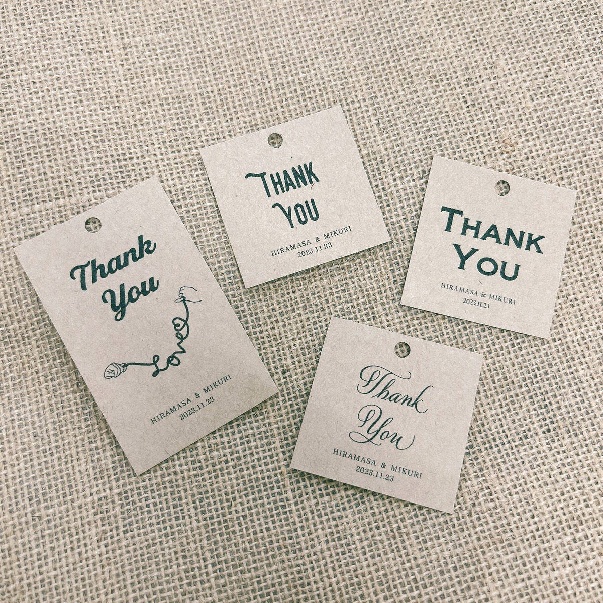 名入れができるThank youタグ （クラフト紙・トレーシングペーパー紙 