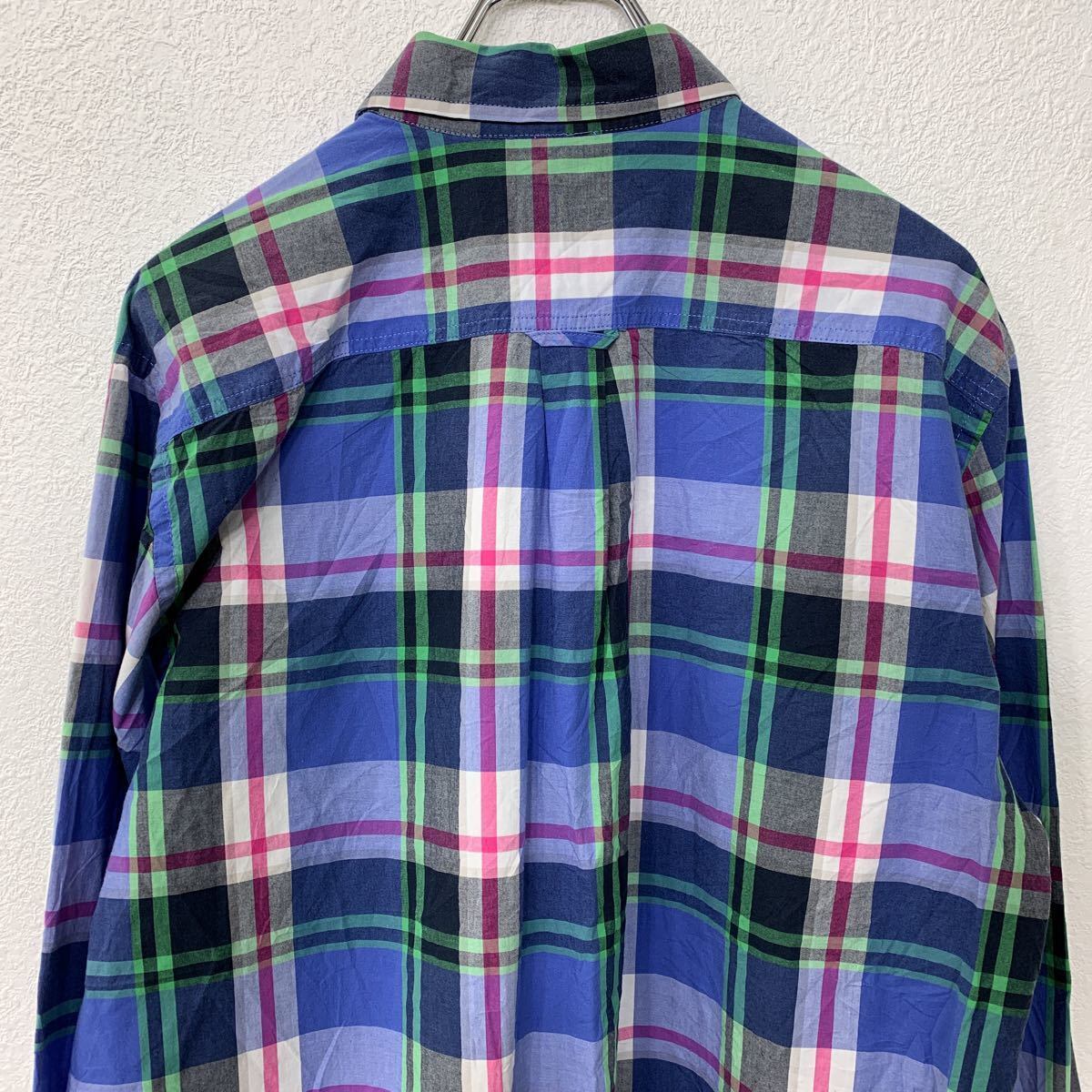 【オシャレ☆かわいい☆marka】青　ピンク　チェックシャツ　サイズ1