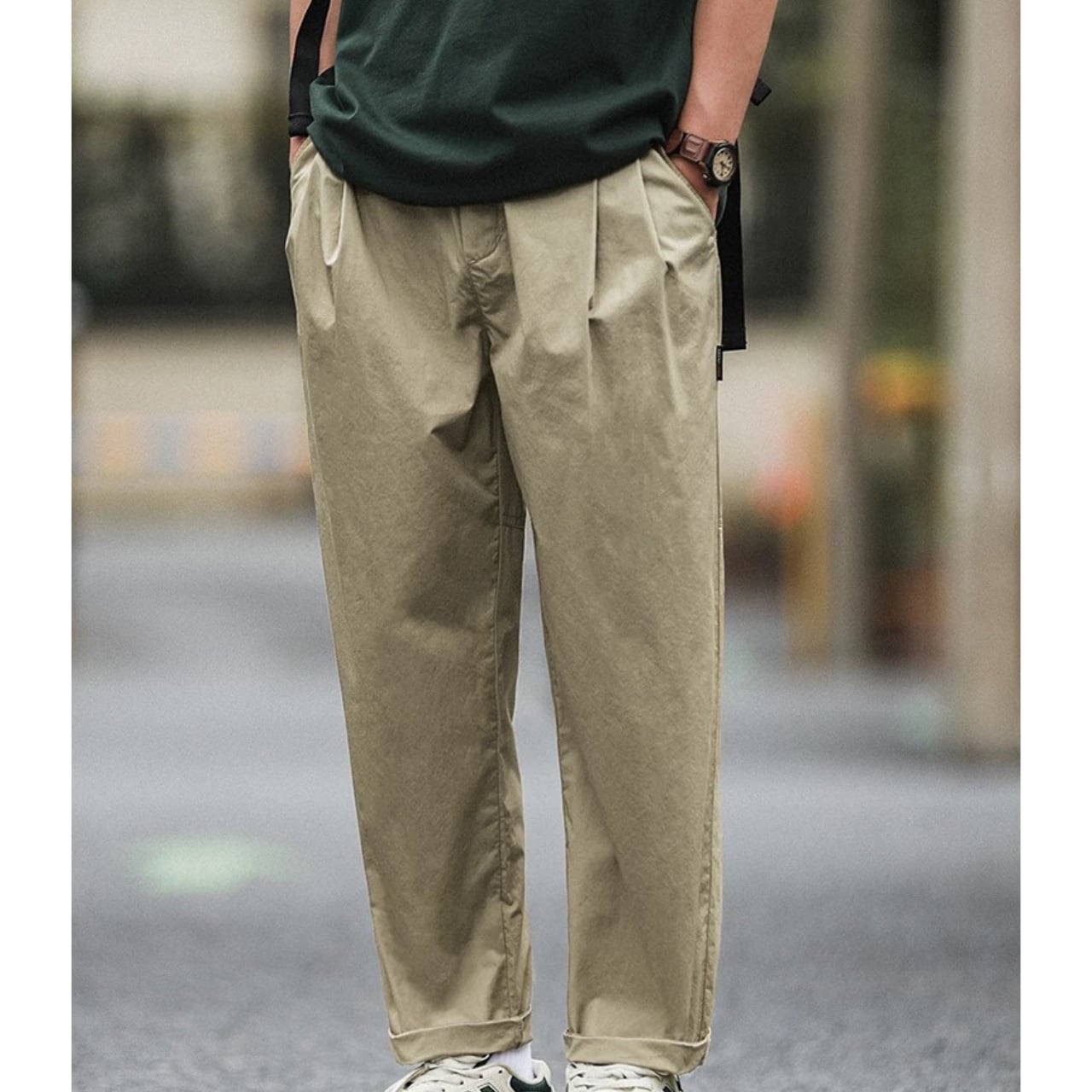 クロップドパンツ タック入り ストレートシルエット 00053