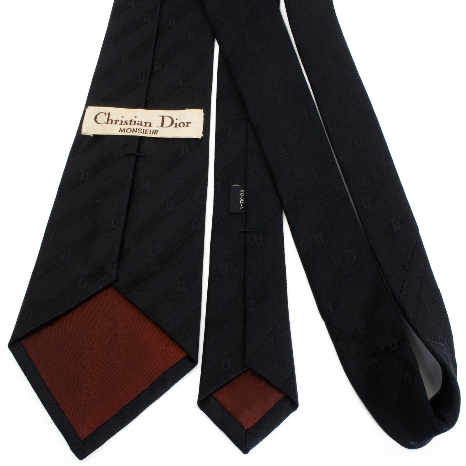 送料無料 ディオール ネクタイ レギュラータイ ジャガード シルク 黒