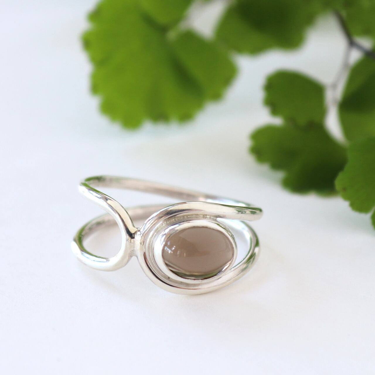 スモーキークォーツ シルバー925 リング 「わっから」 10号、12号