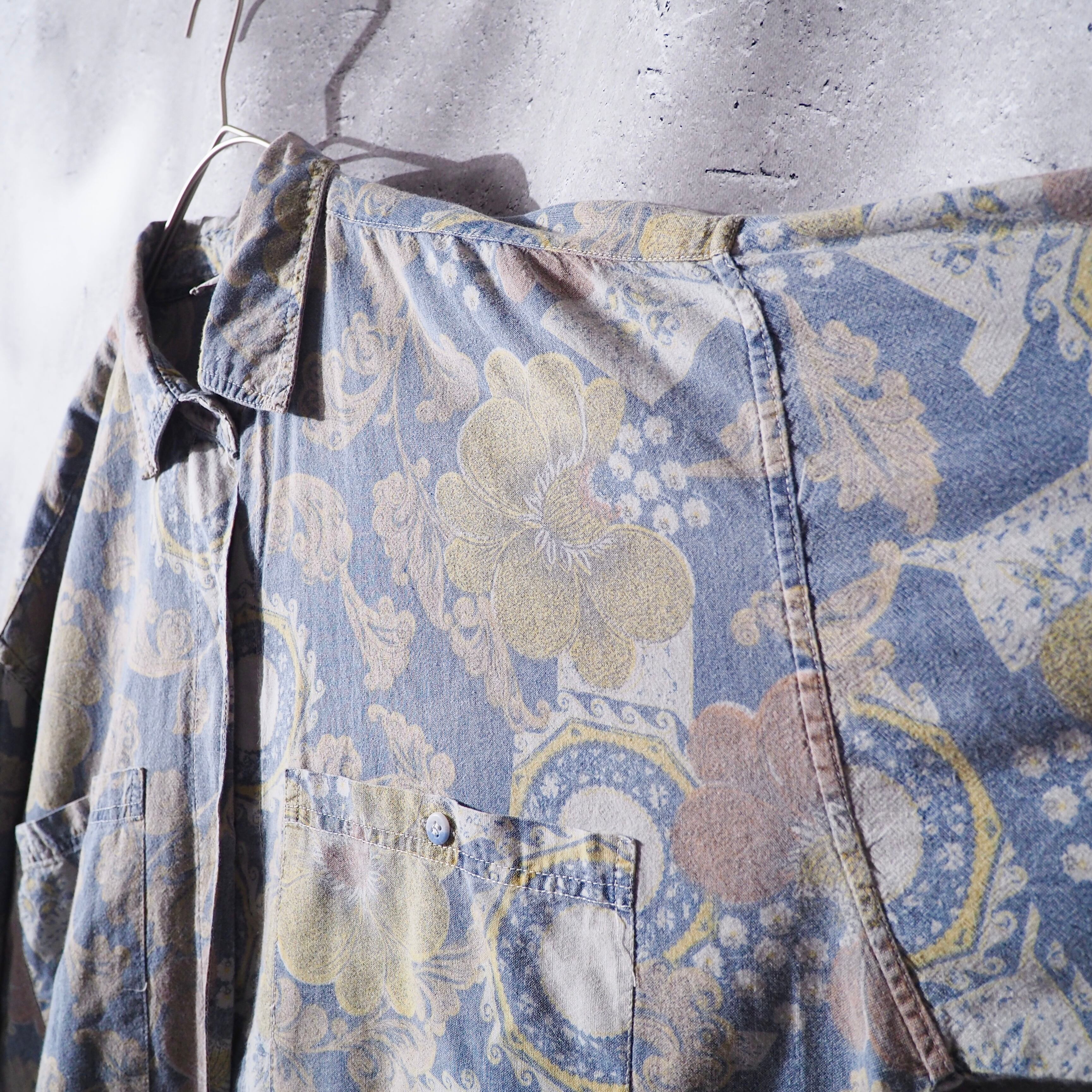 1980s ” 蜃気楼 - Mirage ” Beautiful luxury pattern vintage loose shirt