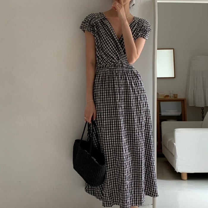 ギンガムチェック ワンピース 3412727