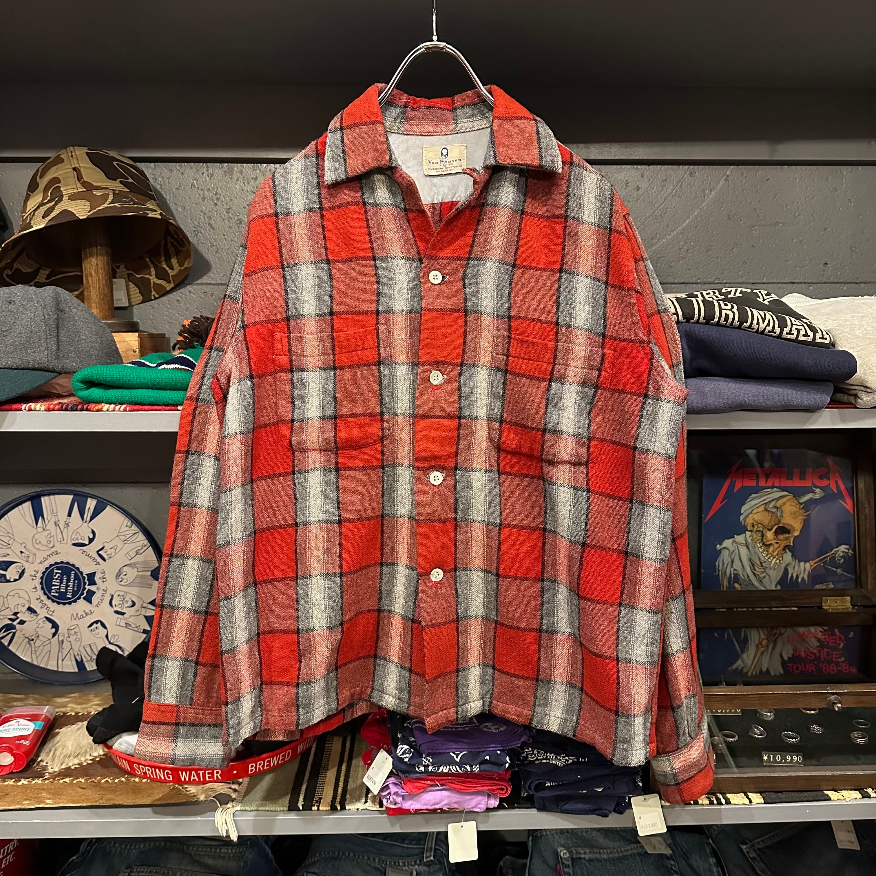 50s Van Heusen L/S Open Collar Wool Shirt | VOSTOK 50s Van Heusen L/S Open Collar Wool Shirt | VOSTOK