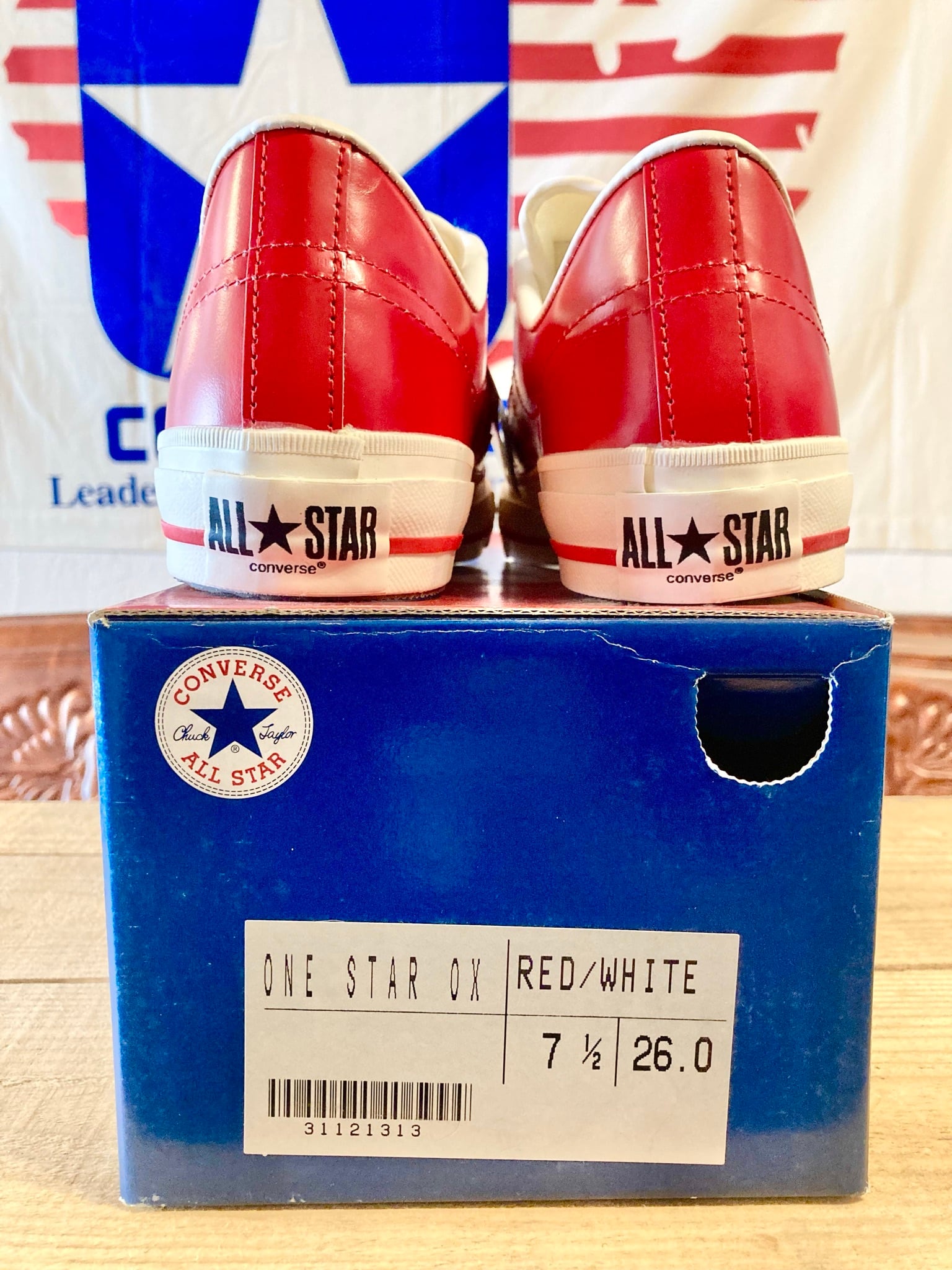 CONVERSEコンバース ONE STARワンスター レザー 7.5 cm 赤