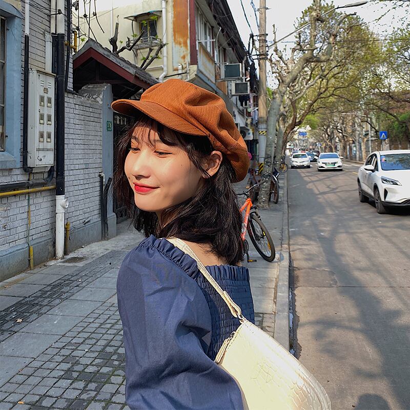 サマースタンダードレッドトップス レトロ 帽子 夏物 ベレット ヘアアクセサリー ブラック・アイド・ピーズ78562702291