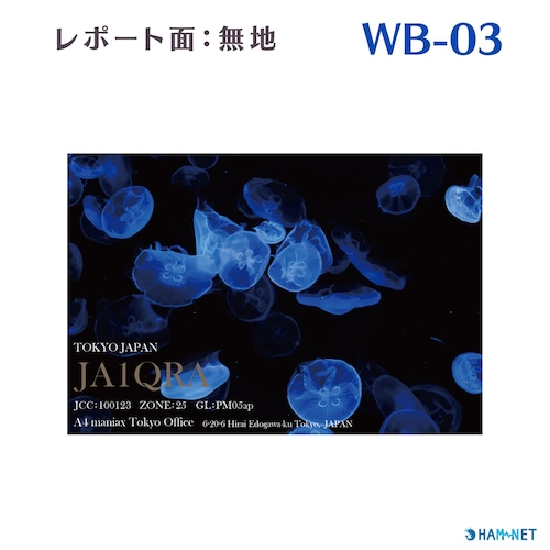 QSLカード　デザイナーズカード　WB03　レポート面無地　100枚～