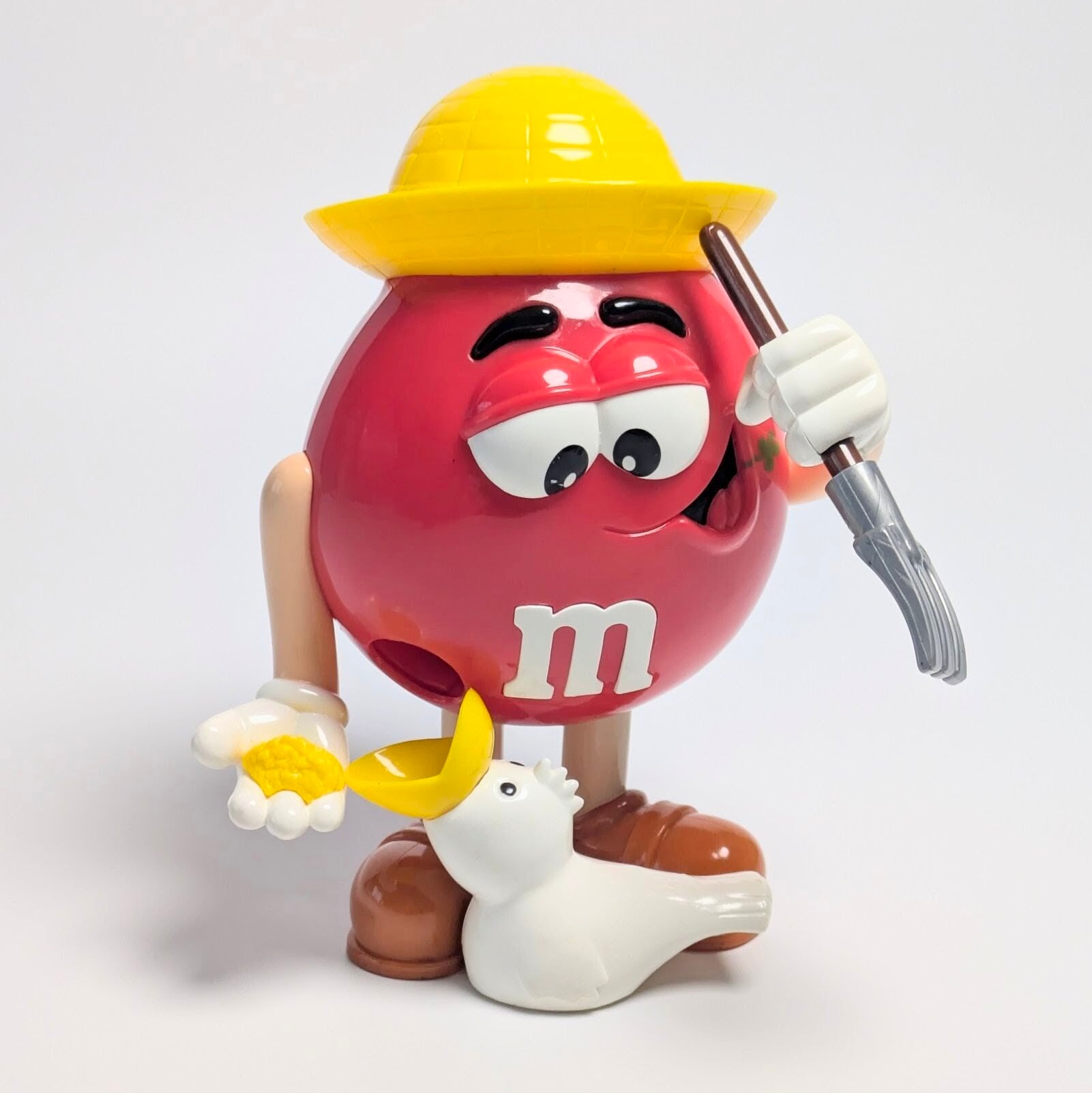 ☆ VINTAGE 90' JUNK ☆【 m&m's  ( エムアンドエムズ ) 】 m&m's レッド ファーマー キャンディ ディスペンサー / 農夫 / アヒル / チョコディスペンサー コレクション 〚アメリカン雑貨 アメトイ〛