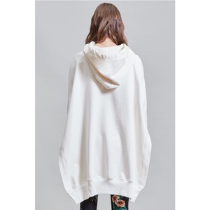 R13OVERSIZED HOODIE CAPE (WPLAIN ECRU DRAWSTRING)WHITE