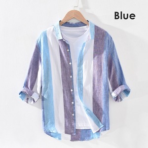 Pastel Stripe Linen Shirt / パステル ストライプ リネン シャツ