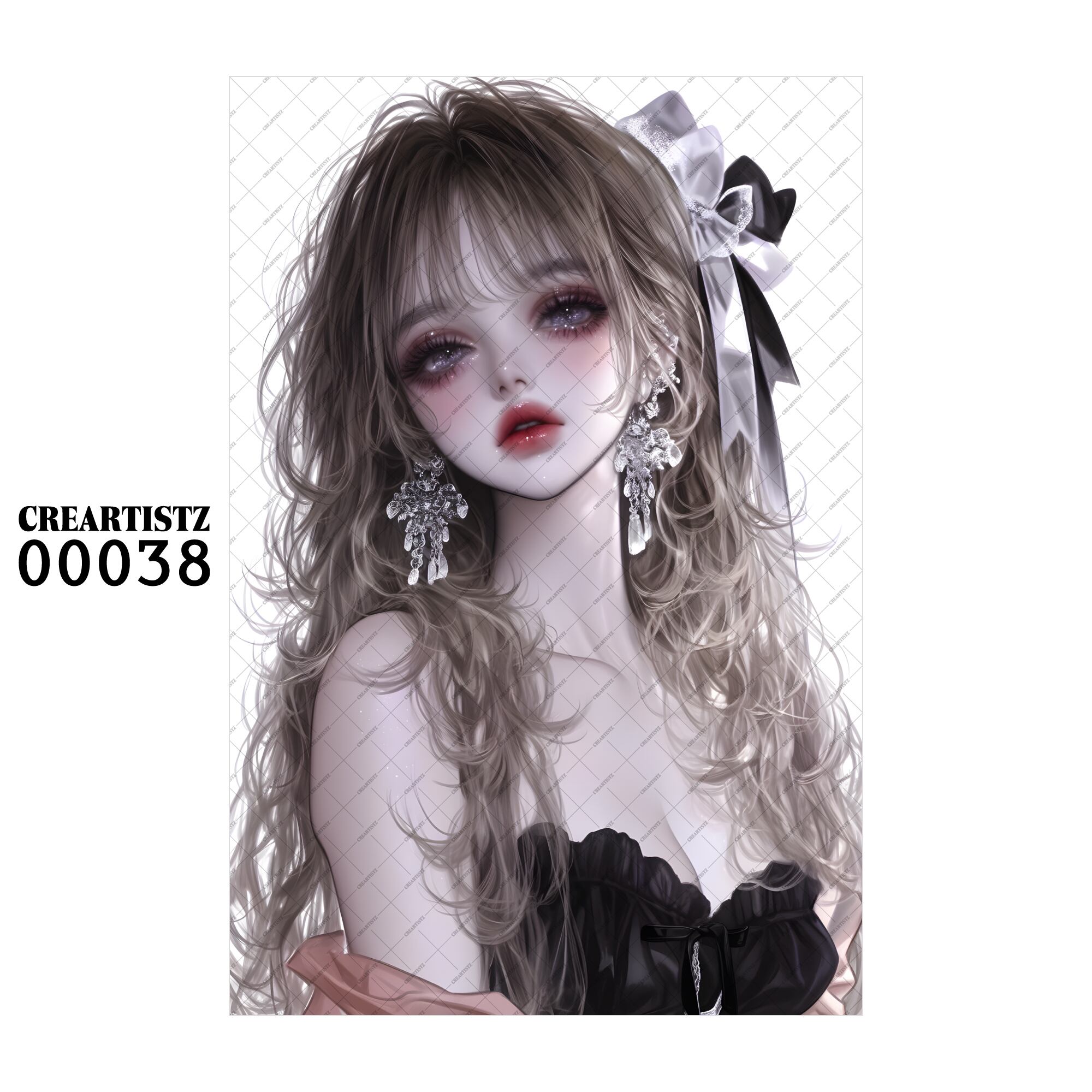 00038 ガール キュート オリジナル ペーパー/ステッカー 4枚セット CREARTISTZ