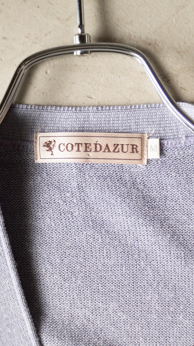 "COTE D'AZUR" 1990s Acrylic linen v-neck cardigan