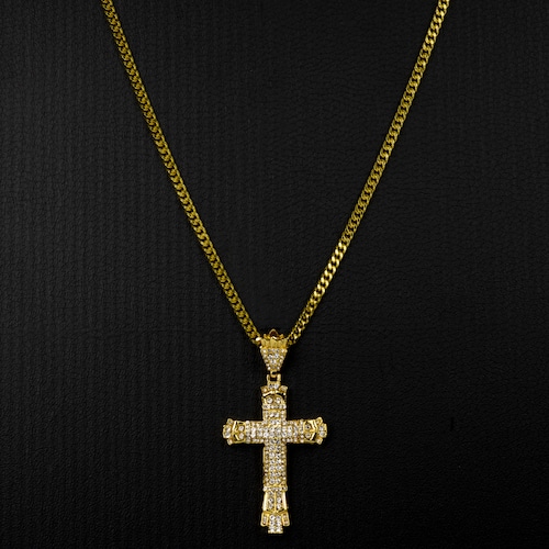 PE3270 Gold Cross necklace 5mm×70cm