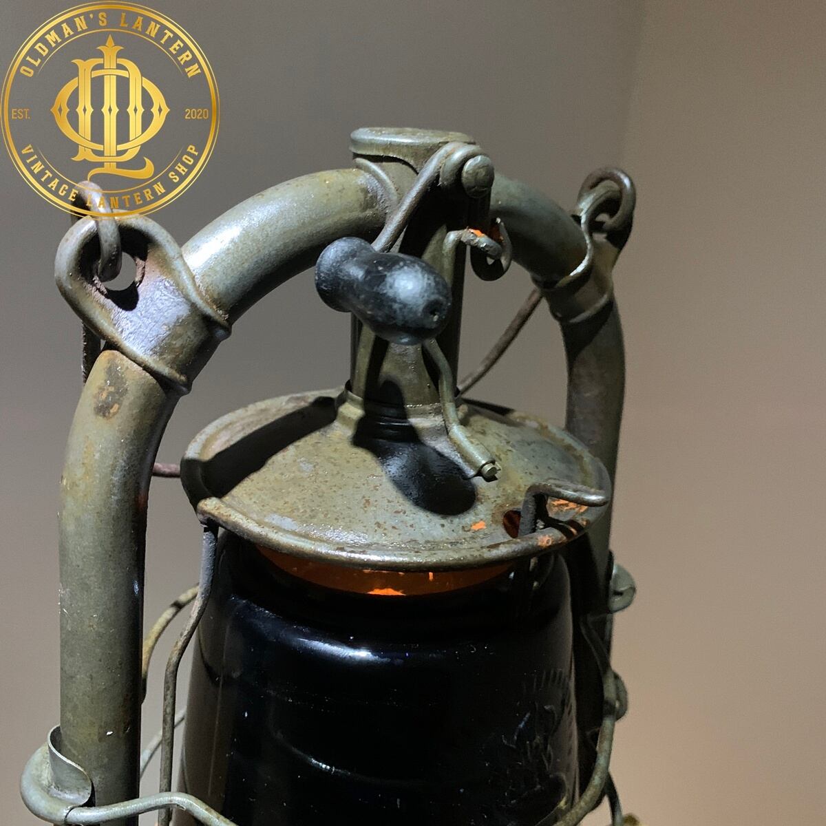 1920's】feuerhand Nr.323 純正 black blue glass | Oldman's lantern