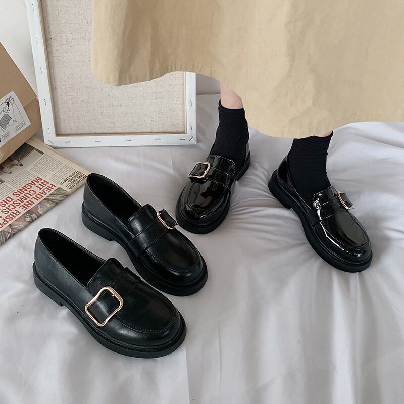 レザースタンダードスタイルバックルシングル 靴 シューズ レトロ 部族の婦人靴2294358