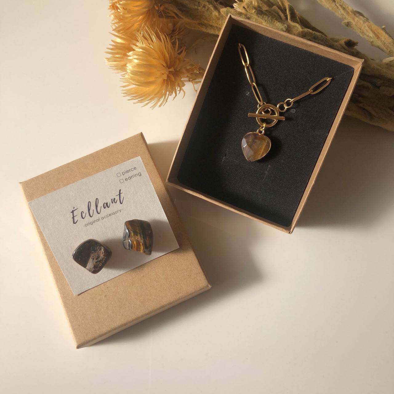 天然石 一粒ピアス / サージカルステンレス