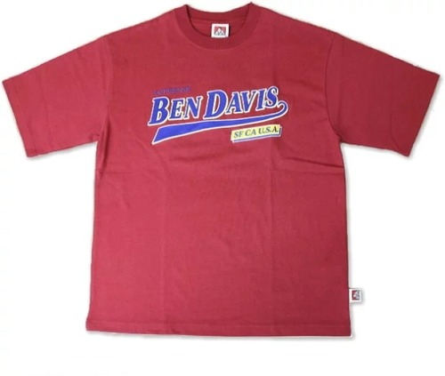 BEN DAVIS (ベンデイビス) スタジアムロゴ ビッグシルエットTシャツ (11)バーガンディー C-2580031