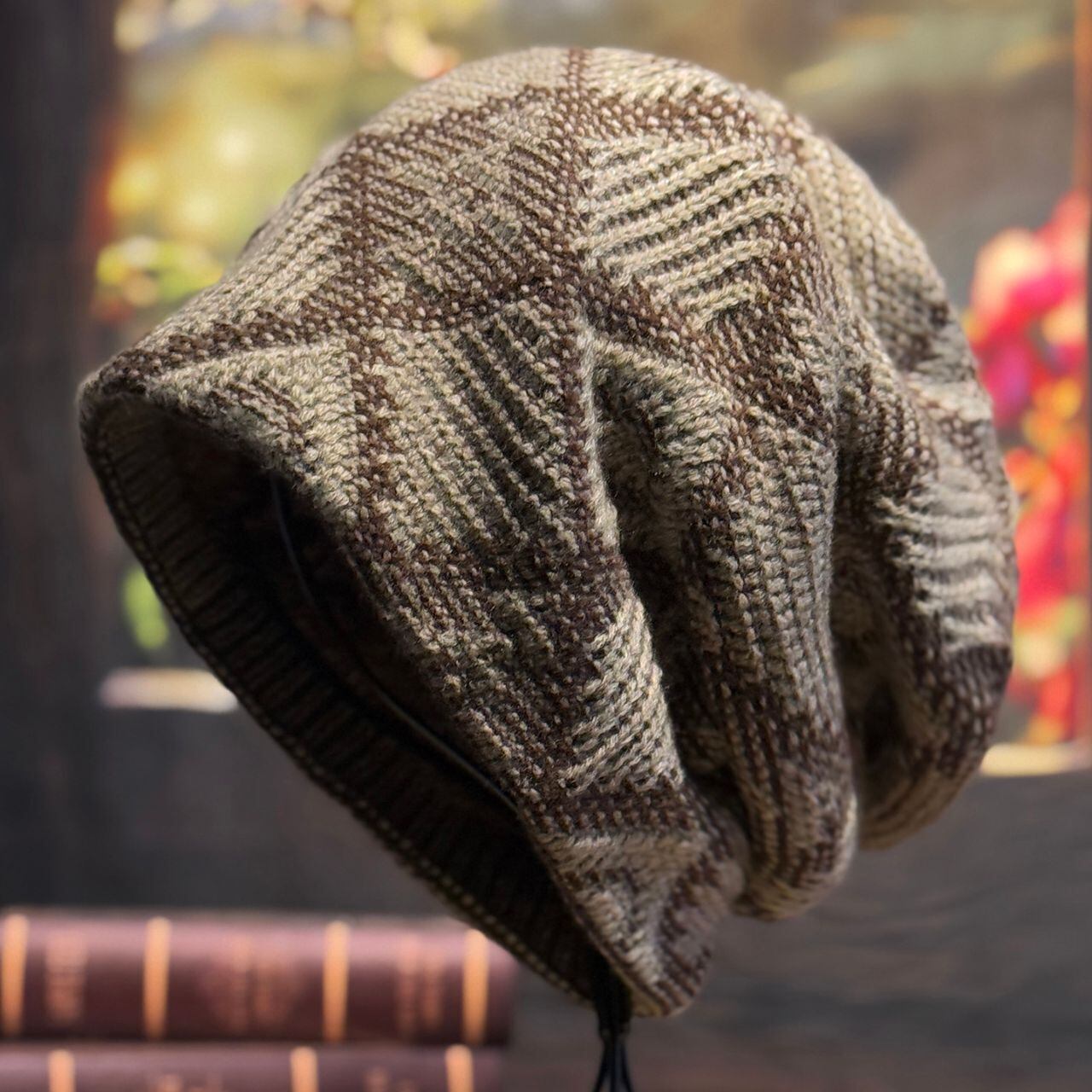 チェック柄 あったかニット帽 Ln00414