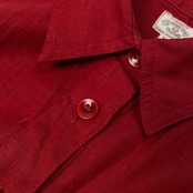 90s ARMANI JEANS アルマーニ ジーンズ 半袖 リネン ワンピース 40 /レッド/イタリア製/麻100%/ビンテージ