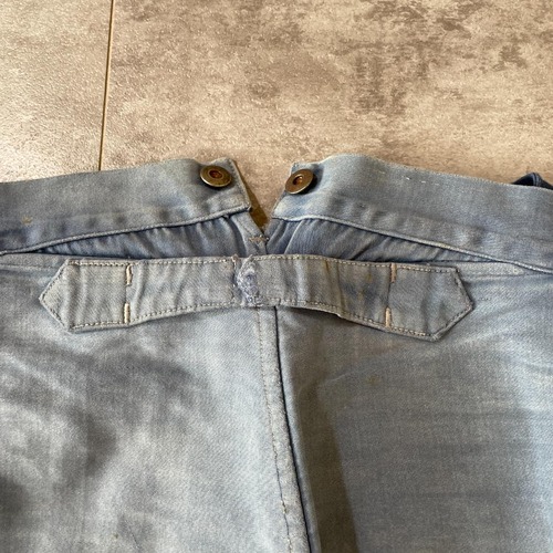 30s 40s 襤褸 針式シンチ フレンチワーク モールスキン パンツ W31 詳細写真2