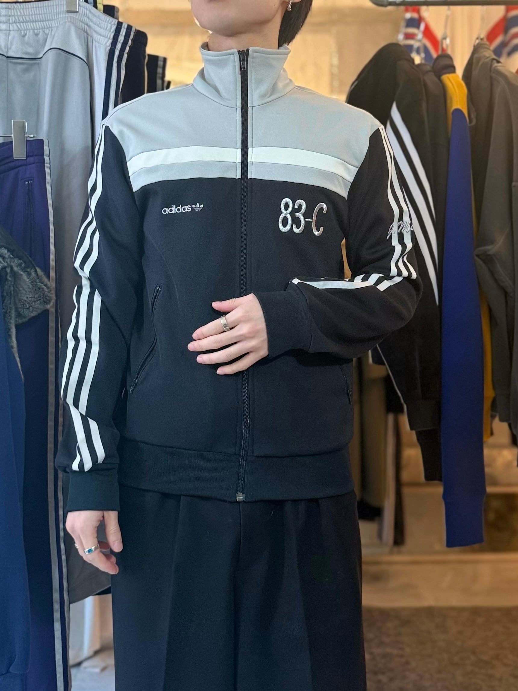 00s Deadstock adidas Track Jacket 83-C Black × Grey | mesen