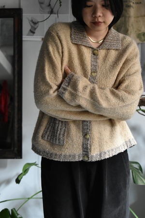 80‘s old “design wool knit cardigan“ D.STOCK