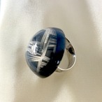 ファッションリング　半球体黒地金メッシュ ユニセックス サイズ17号〜 12ACch17-3