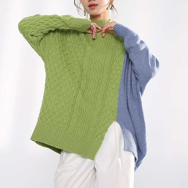 【TR1153】Turtleneck Knit Sweater Shirt