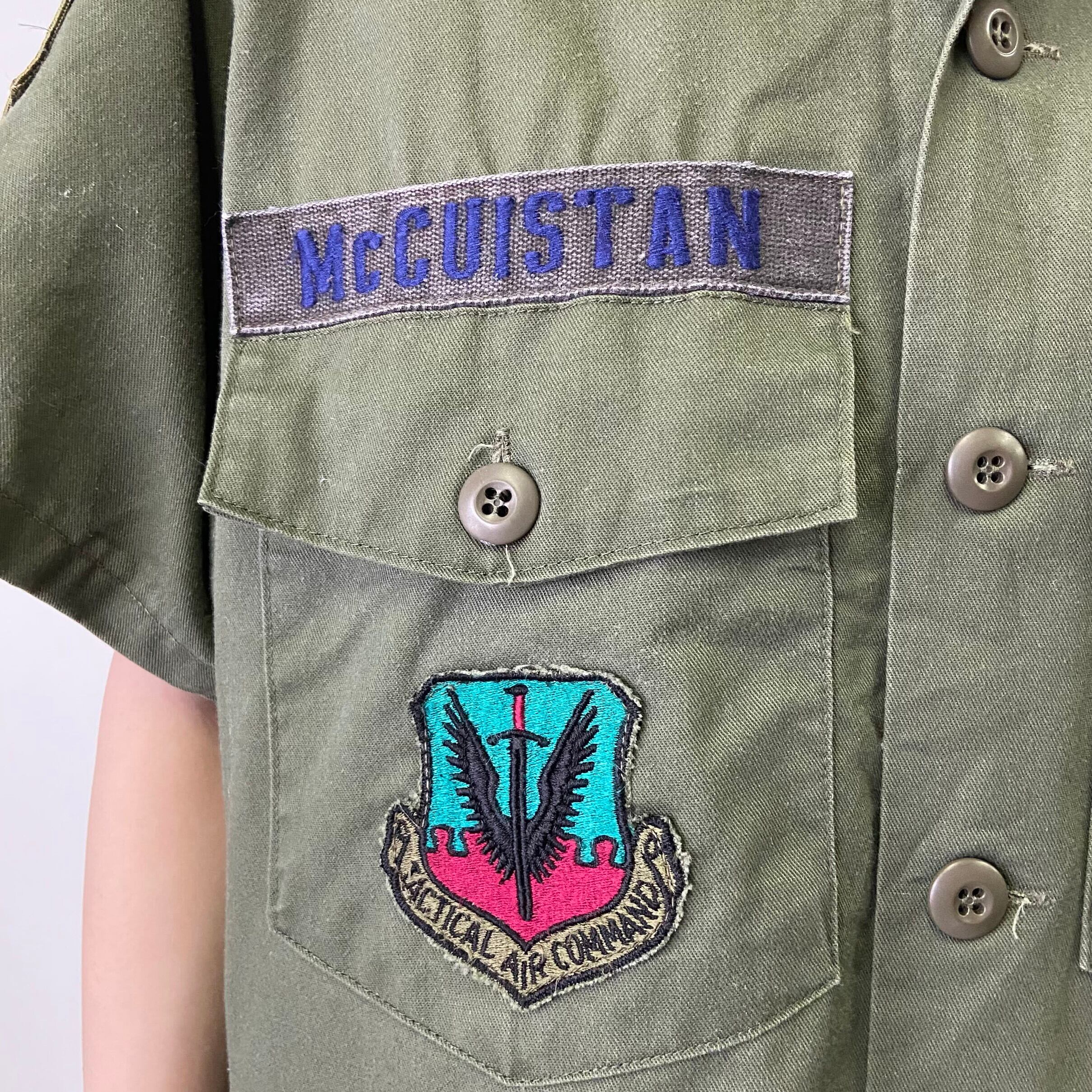 US ARMY ユーティリティシャツ ミリタリーシャツ 80s ワッペン 新入荷SALE対象外】84年納品 80年代 米軍実品 ビンテージ U.S AIR