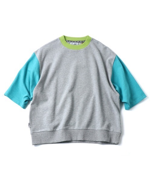 gym master ジムマスター 7分袖Tシャツ レディース ブロックインレーTシャツ 7分袖 カットソー G633763 ドロップショルダー 無地 カジュアル 春夏 杢グレークレイジー(93)