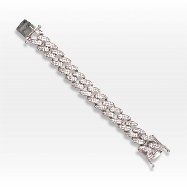 BB ICE CUBAN CHAIN BRACELET SILVER (16CM/18CM)