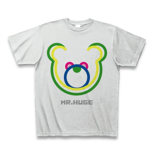 MR.HUGE DOUBLE LINE BEAR（ダブル　ライン　ベア）PRINTED Tシャツ　アッシュグレー×グリーン